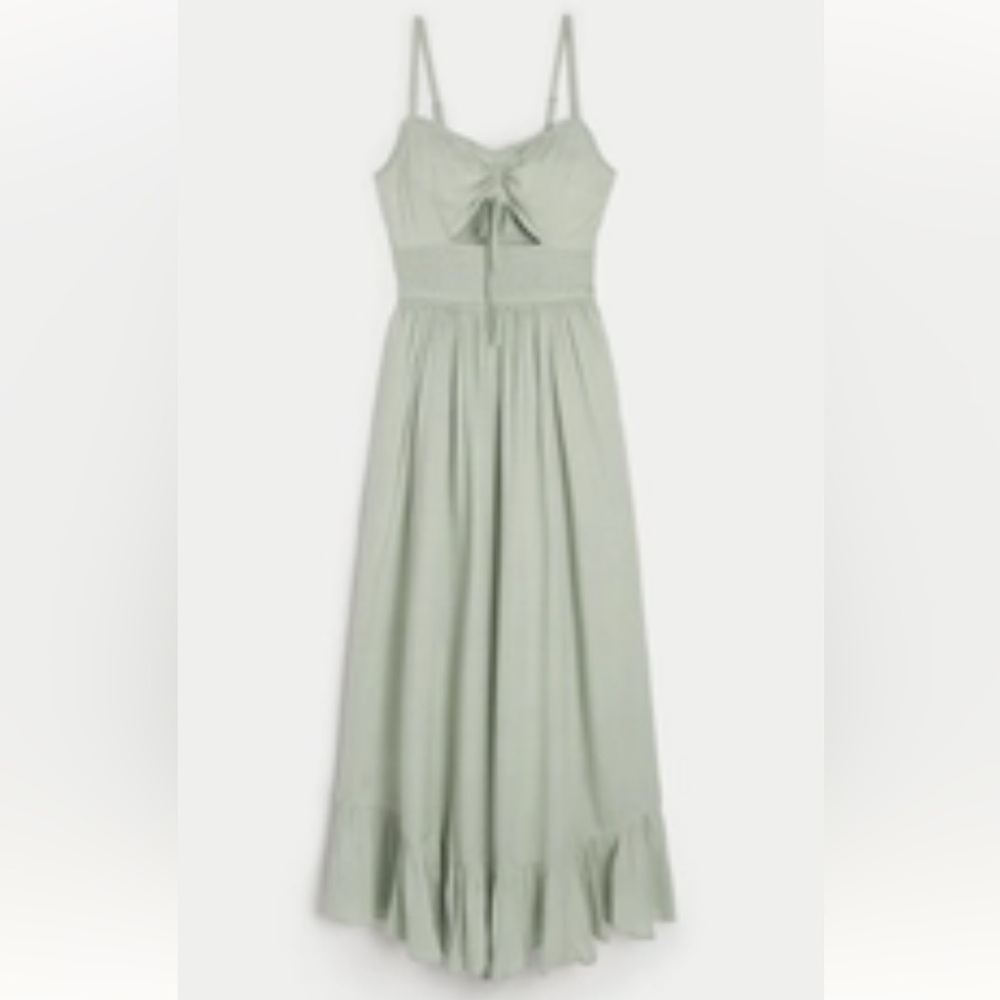 Asymmetrical Hem Maxi Dress sage green
